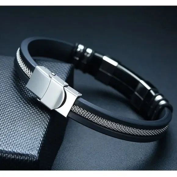 💎OS04 👫.Gorgeous Unisex Stainless Steel & Titanium Healing Bracelet - Picture 15 of 17